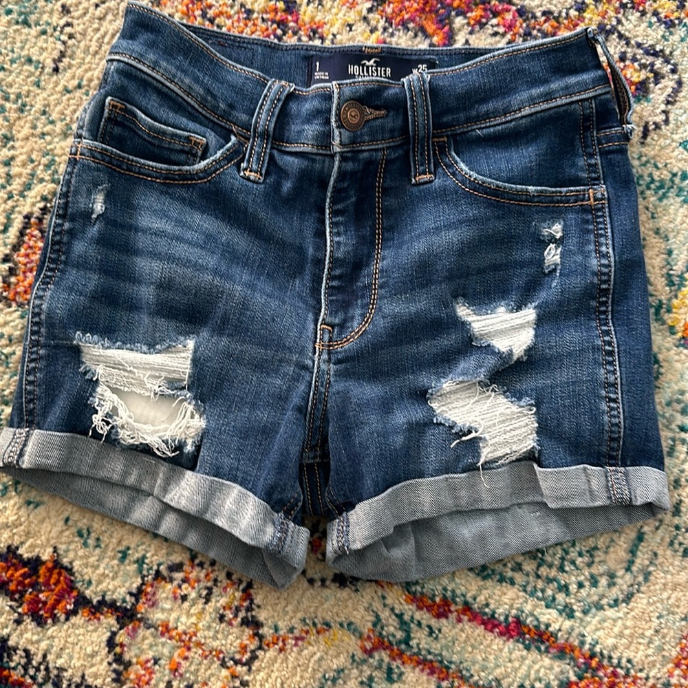 SOLD Hollister blue jeans shorts size 1 waist 25